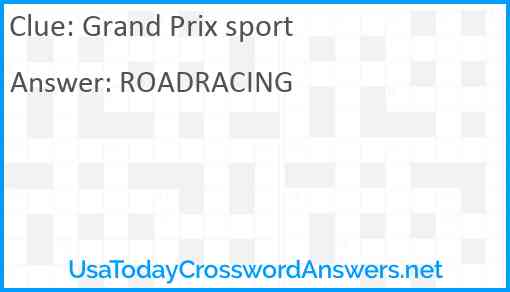 Grand Prix sport Answer
