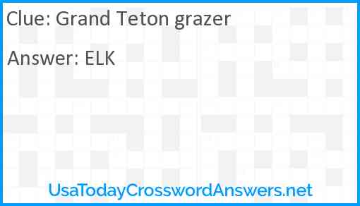 Grand Teton grazer Answer