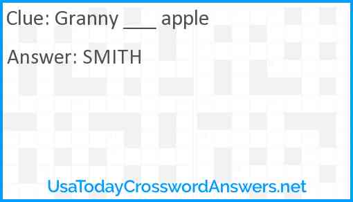 Granny ___ apple Answer