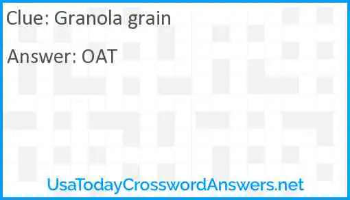 Granola grain Answer