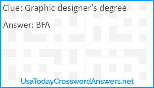 Graphic designer's degree Answer