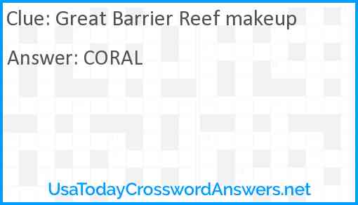 Great Barrier Reef makeup Answer
