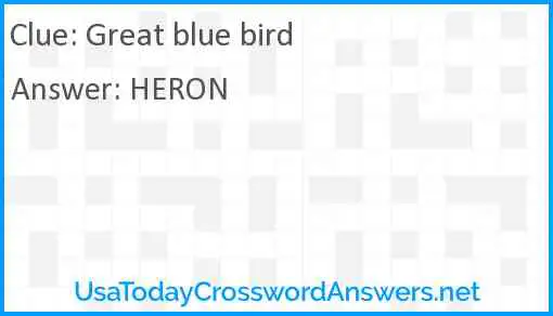 Great blue bird Answer