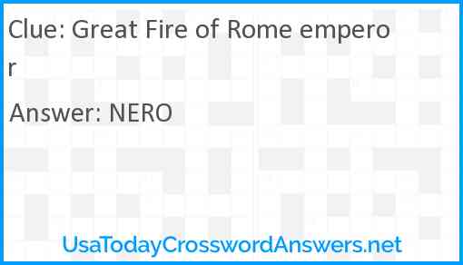 Great Fire of Rome emperor Answer
