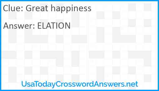 Great happiness Answer