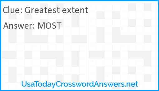 Greatest extent Answer