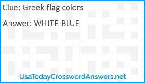 Greek flag colors Answer
