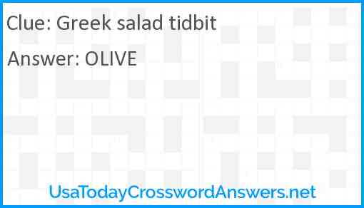 Greek salad tidbit Answer