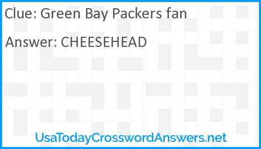 Green Bay Packers fan Answer