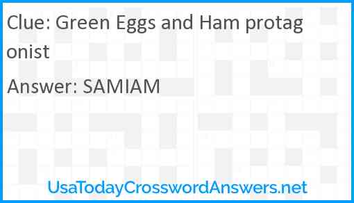 Green Eggs and Ham protagonist Answer