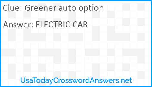 Greener auto option Answer