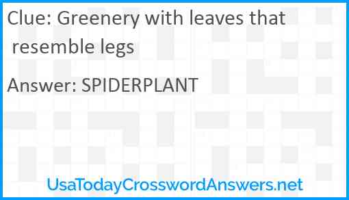 Greenery with leaves that resemble legs Answer