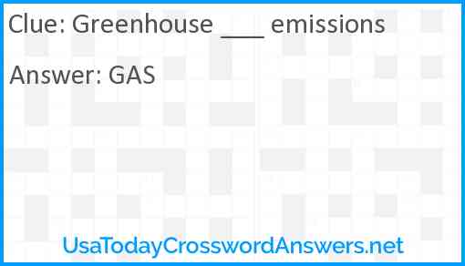 Greenhouse ___ emissions Answer