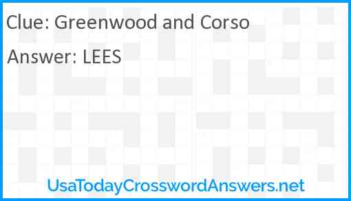 Greenwood and Corso Answer