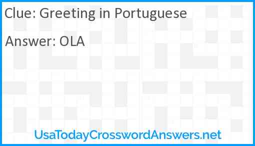 Greeting in Portuguese Answer