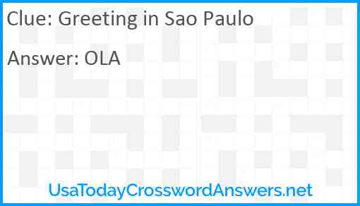 Greeting in Sao Paulo Answer