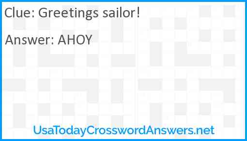 Greetings sailor! Answer
