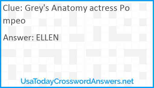 Grey's Anatomy actress Pompeo Answer