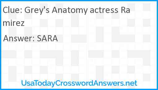 Grey's Anatomy actress Ramirez Answer