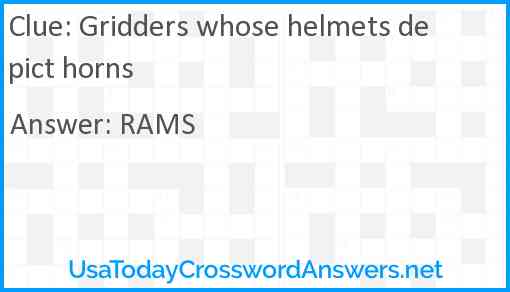 Gridders whose helmets depict horns Answer