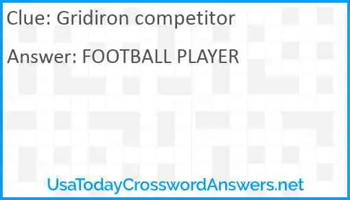 Gridiron competitor Answer
