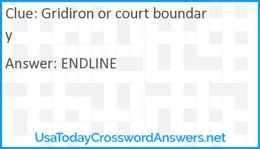 Gridiron or court boundary Answer