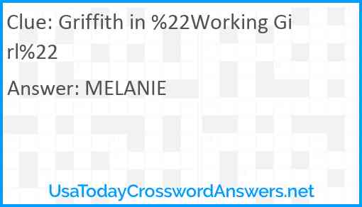 Griffith in %22Working Girl%22 Answer