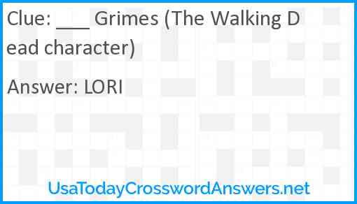 ___ Grimes (The Walking Dead character) Answer