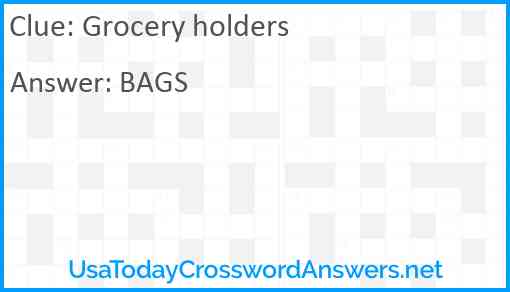 Grocery holders Answer