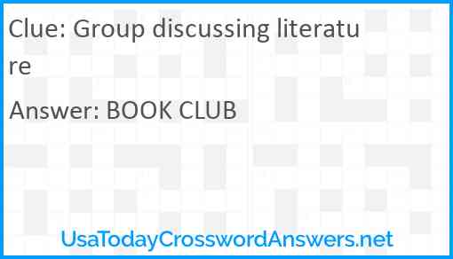 Group discussing literature Answer