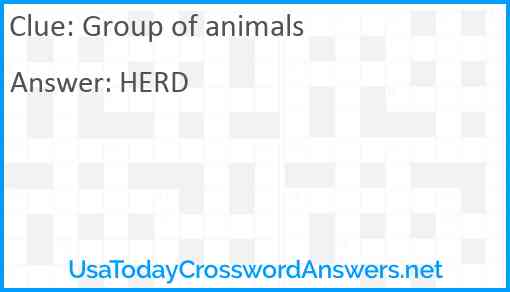 Group of animals Answer