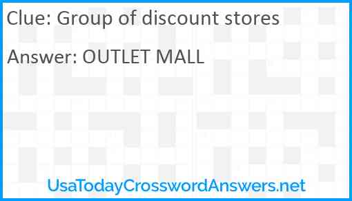 Group of discount stores Answer