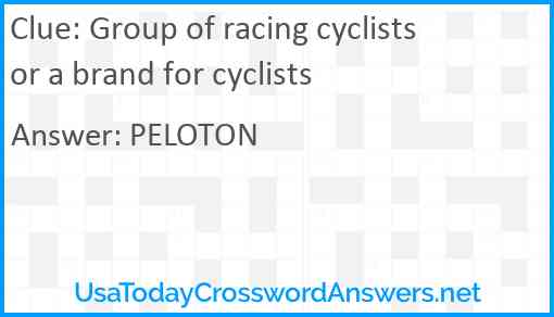 Group of racing cyclists or a brand for cyclists Answer