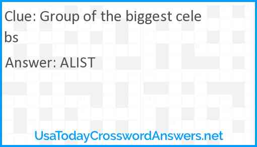 Group of the biggest celebs Answer