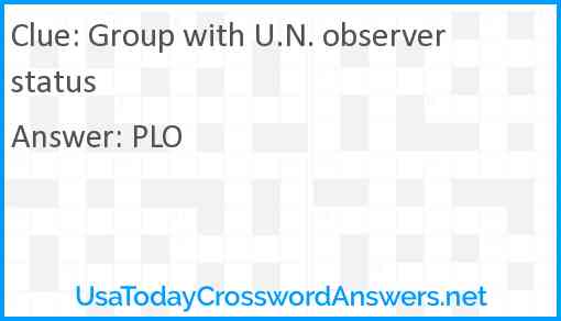 Group with U.N. observer status Answer
