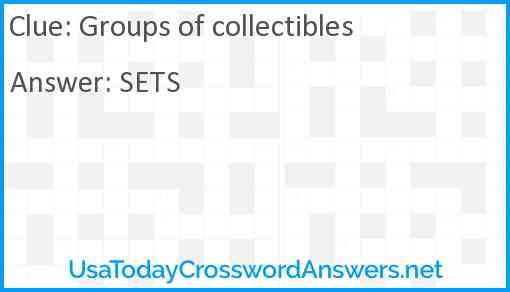 Groups of collectibles Answer