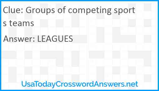 Groups of competing sports teams Answer