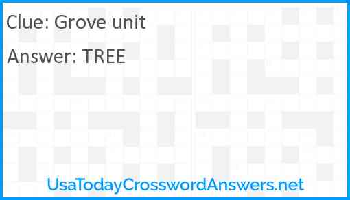 Grove unit Answer