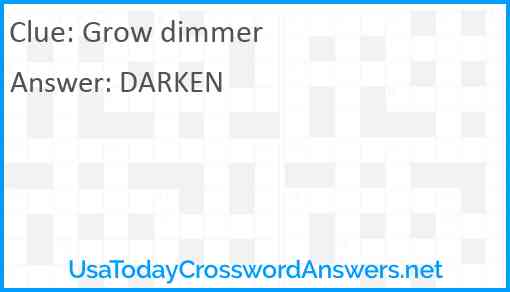 Grow dimmer Answer