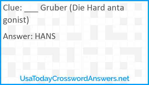 ___ Gruber (Die Hard antagonist) Answer