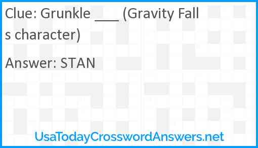 Grunkle ___ (Gravity Falls character) Answer