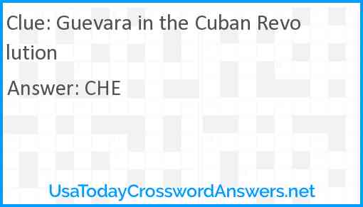 Guevara in the Cuban Revolution Answer