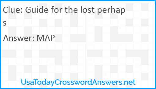 Guide for the lost perhaps Answer