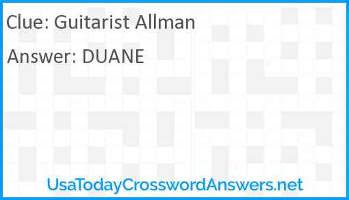 Guitarist Allman Answer