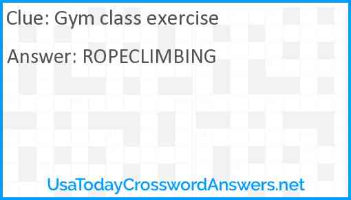 Gym class exercise Answer