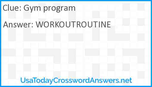 Gym program Answer