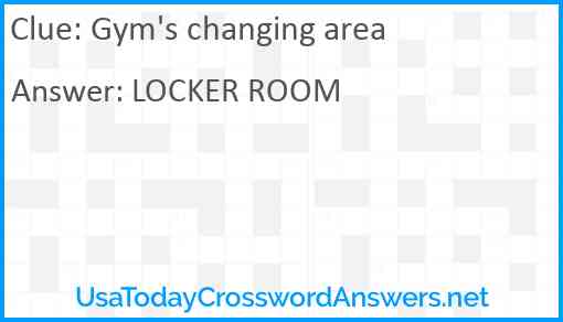 Gym's changing area Answer