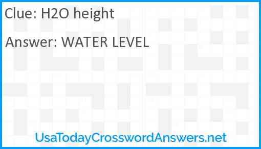 H2O height Answer