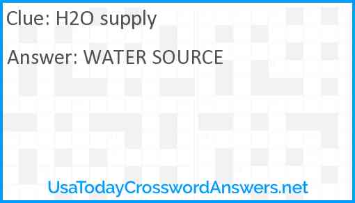 H2O supply Answer