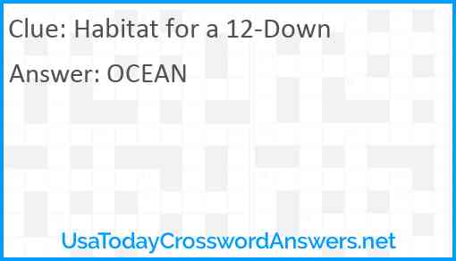 Habitat for a 12-Down Answer